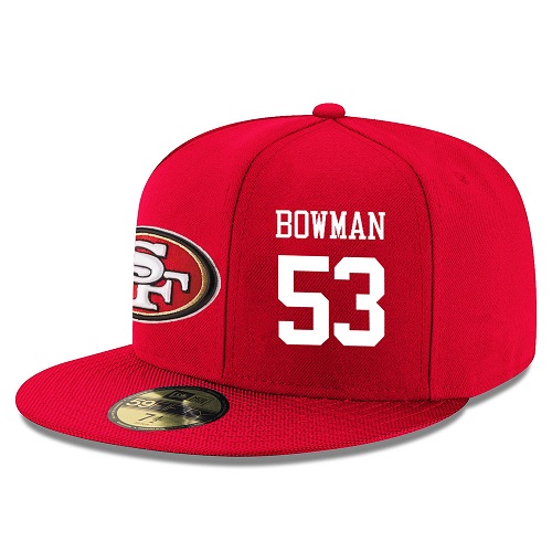 NFL San Francisco 49ers #53 NaVorro Bowman Stitched Snapback Adjustable Player Hat - Red/White